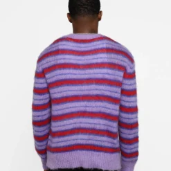 MNML Striped Mohair Sweater Purple 12 MNML Striped Mohair Sweater Purple -Nuvora Fit Sales 02044644 YP200 mens 0040