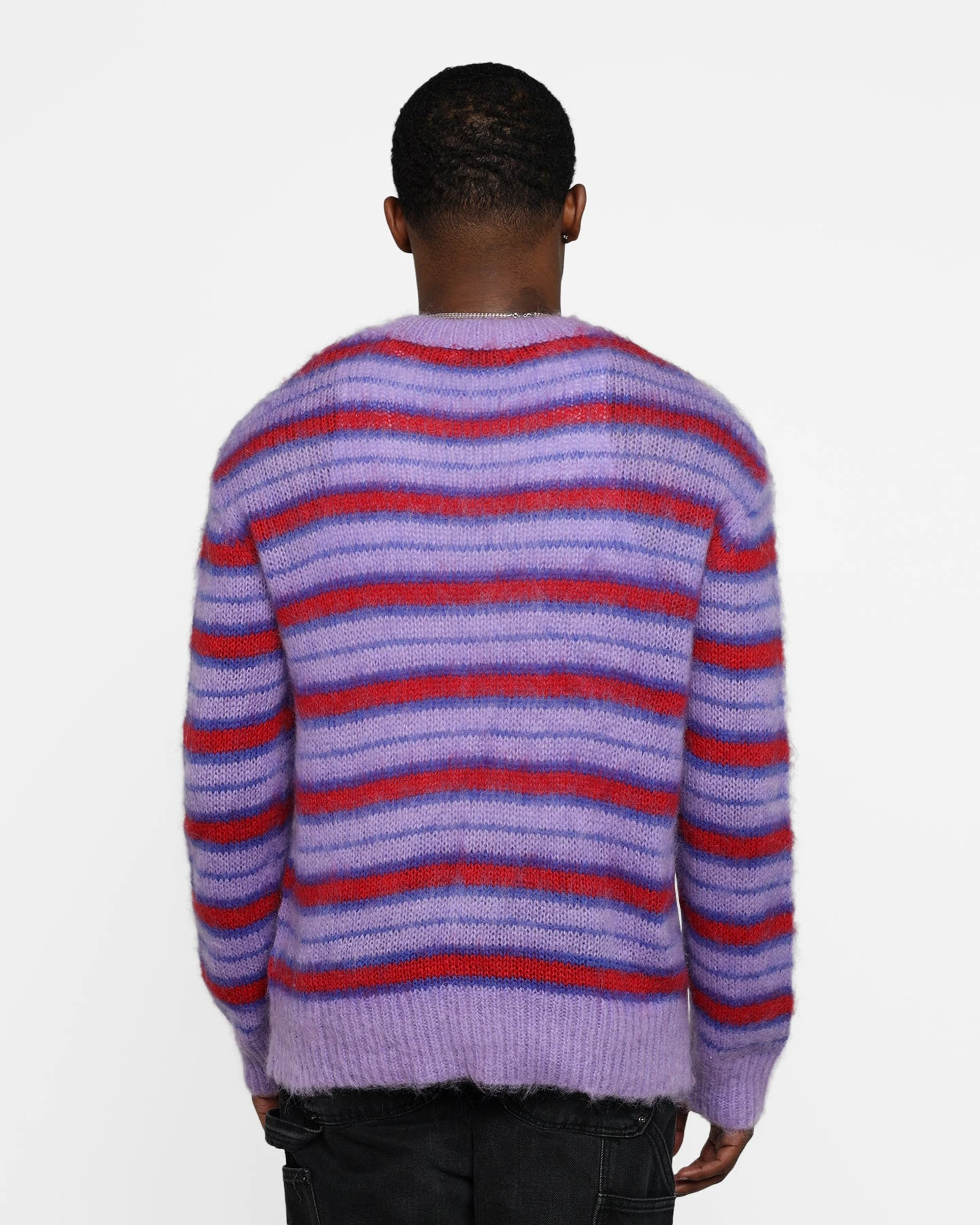 MNML Striped Mohair Sweater Purple 6 MNML Striped Mohair Sweater Purple - Image 4