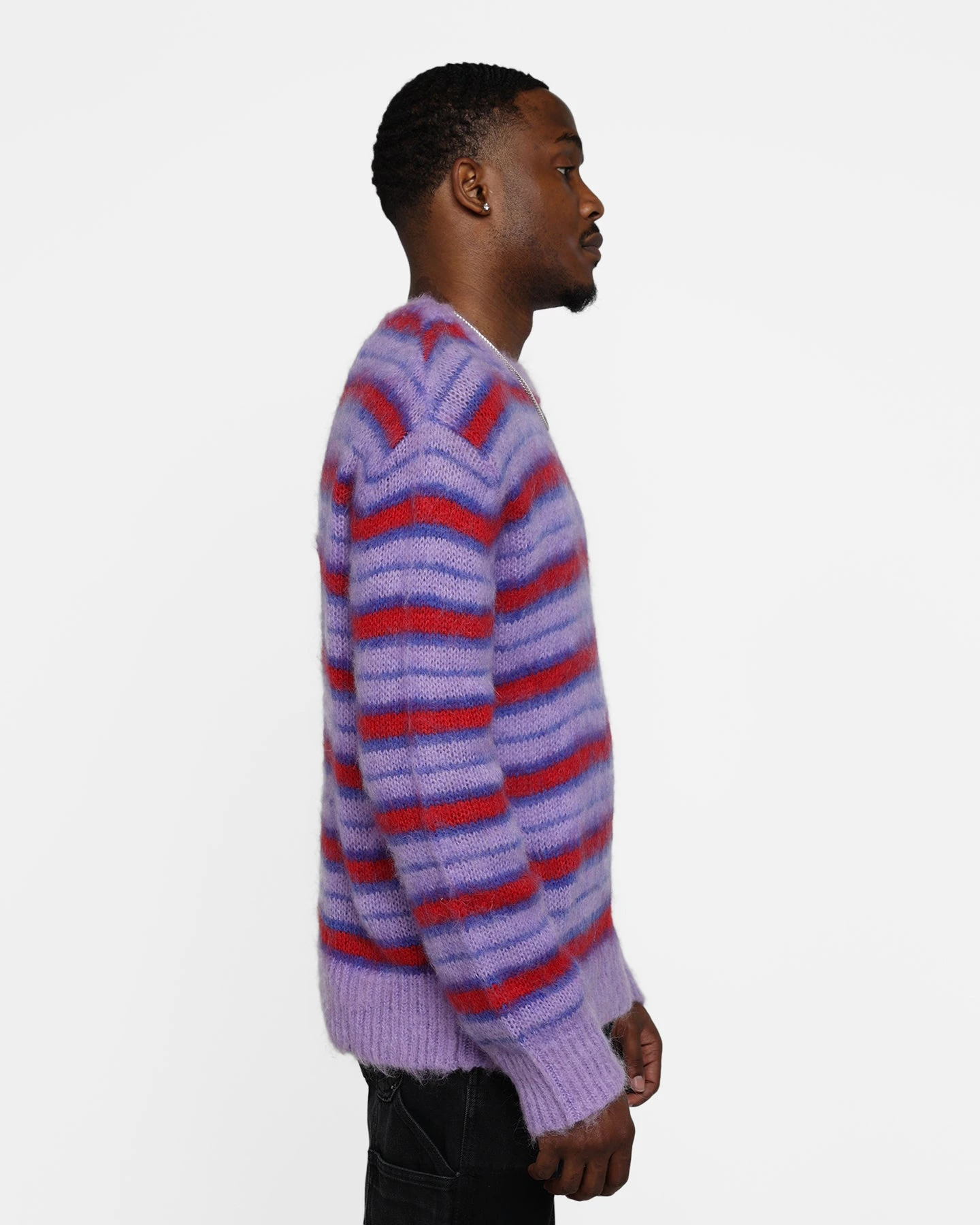 MNML Striped Mohair Sweater Purple 7 MNML Striped Mohair Sweater Purple - Image 5