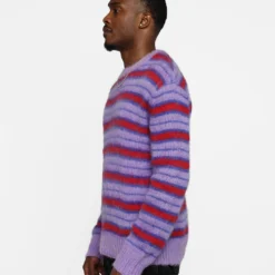 MNML Striped Mohair Sweater Purple 14 MNML Striped Mohair Sweater Purple -Nuvora Fit Sales 02044644 YP200 mens 0060
