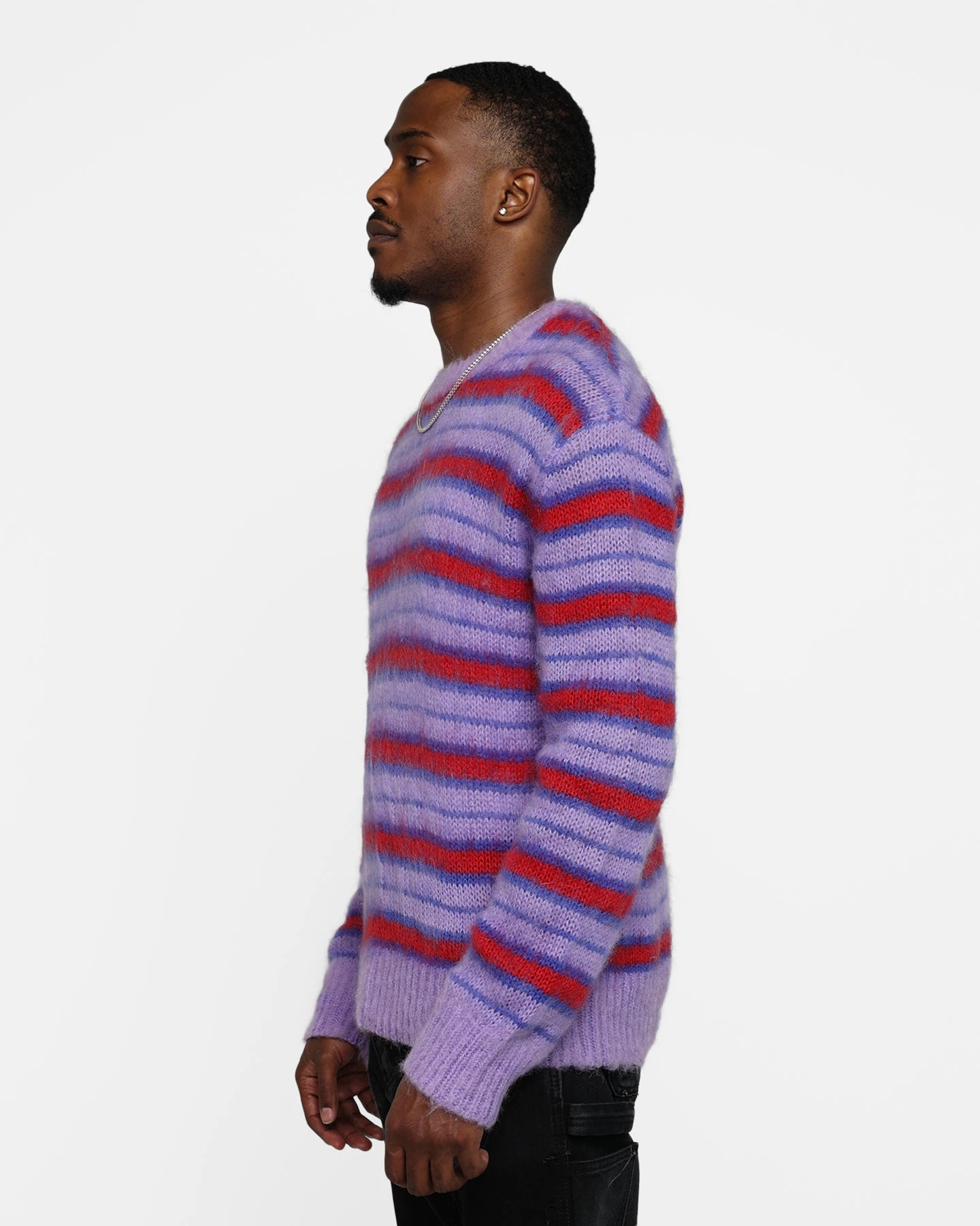 MNML Striped Mohair Sweater Purple 8 MNML Striped Mohair Sweater Purple - Image 6