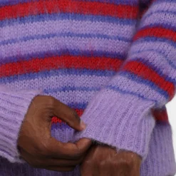 MNML Striped Mohair Sweater Purple 15 MNML Striped Mohair Sweater Purple -Nuvora Fit Sales 02044644 YP200 mens 0070