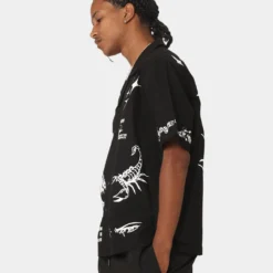 Loiter Tattoo Button Up Shirt Black -Nuvora Fit Sales 02044715 YB001 mens 0070