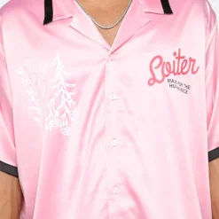 Loiter Flora Button Up T-Shirt Pink -Nuvora Fit Sales 02044723 YP001 mens 0040