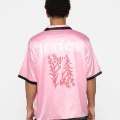 Loiter Flora Button Up T-Shirt Pink -Nuvora Fit Sales 02044723 YP001 mens 0050