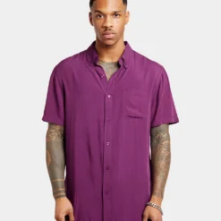 XXIII Marko Button Up Shirt Eggplant