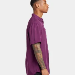 XXIII Marko Button Up Shirt Eggplant -Nuvora Fit Sales 02044825 YE040 mens 0050