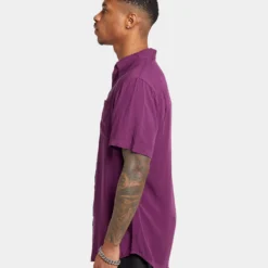 XXIII Marko Button Up Shirt Eggplant -Nuvora Fit Sales 02044825 YE040 mens 0060