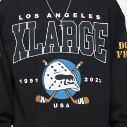 X-Large Hockey Crewneck Sweatshirt Black -Nuvora Fit Sales 02044975 YB001 mens 0030
