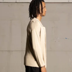 Saint Morta Knitted Long Sleeve Button Up Shirt Tan -Nuvora Fit Sales 02045122 YT001 mens 000050