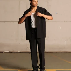 Saint Morta Seersucker Short Sleeve Shirt Black -Nuvora Fit Sales 02045139 YB001 mens 0020 0b8bca5b 3274 4abf 9f17 fc524c8e9f0f