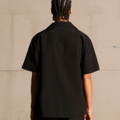 Saint Morta Seersucker Short Sleeve Shirt Black -Nuvora Fit Sales 02045139 YB001 mens 0040 dc4ca038 797f 4600 852e 54a3d4576bd4