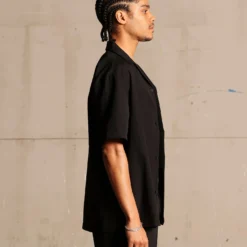 Saint Morta Seersucker Short Sleeve Shirt Black -Nuvora Fit Sales 02045139 YB001 mens 0050 5503baac 9117 44ab 85fb a18b1bf33ea8