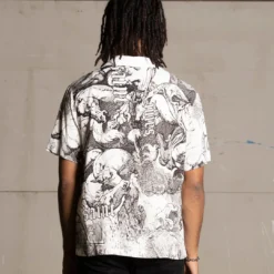 Saint Morta Babylon Short Sleeve Shirt Black/White -Nuvora Fit Sales 02045153 YB012 mens 00040