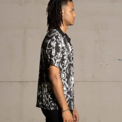 Saint Morta Mad God Short Sleeve Shirt Black/White -Nuvora Fit Sales 02045154 YB012 mens 00050