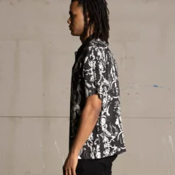 Saint Morta Mad God Short Sleeve Shirt Black/White -Nuvora Fit Sales 02045154 YB012 mens 00060