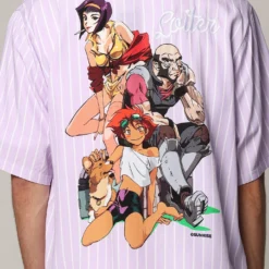 Loiter X Cowboy Bebop Button Up Shirt Lilac -Nuvora Fit Sales 02045213 YL300 mens 0050