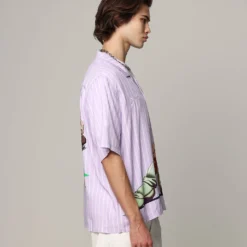 Loiter X Cowboy Bebop Button Up Shirt Lilac -Nuvora Fit Sales 02045213 YL300 mens 0060