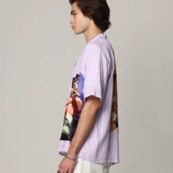 Loiter X Cowboy Bebop Button Up Shirt Lilac -Nuvora Fit Sales 02045213 YL300 mens 0070