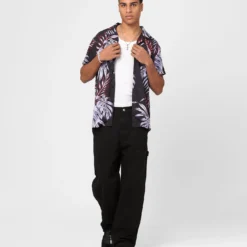 XXIII Horizon Button Up Shirt Purple/Black -Nuvora Fit Sales 02045286 YP203 mens 0070