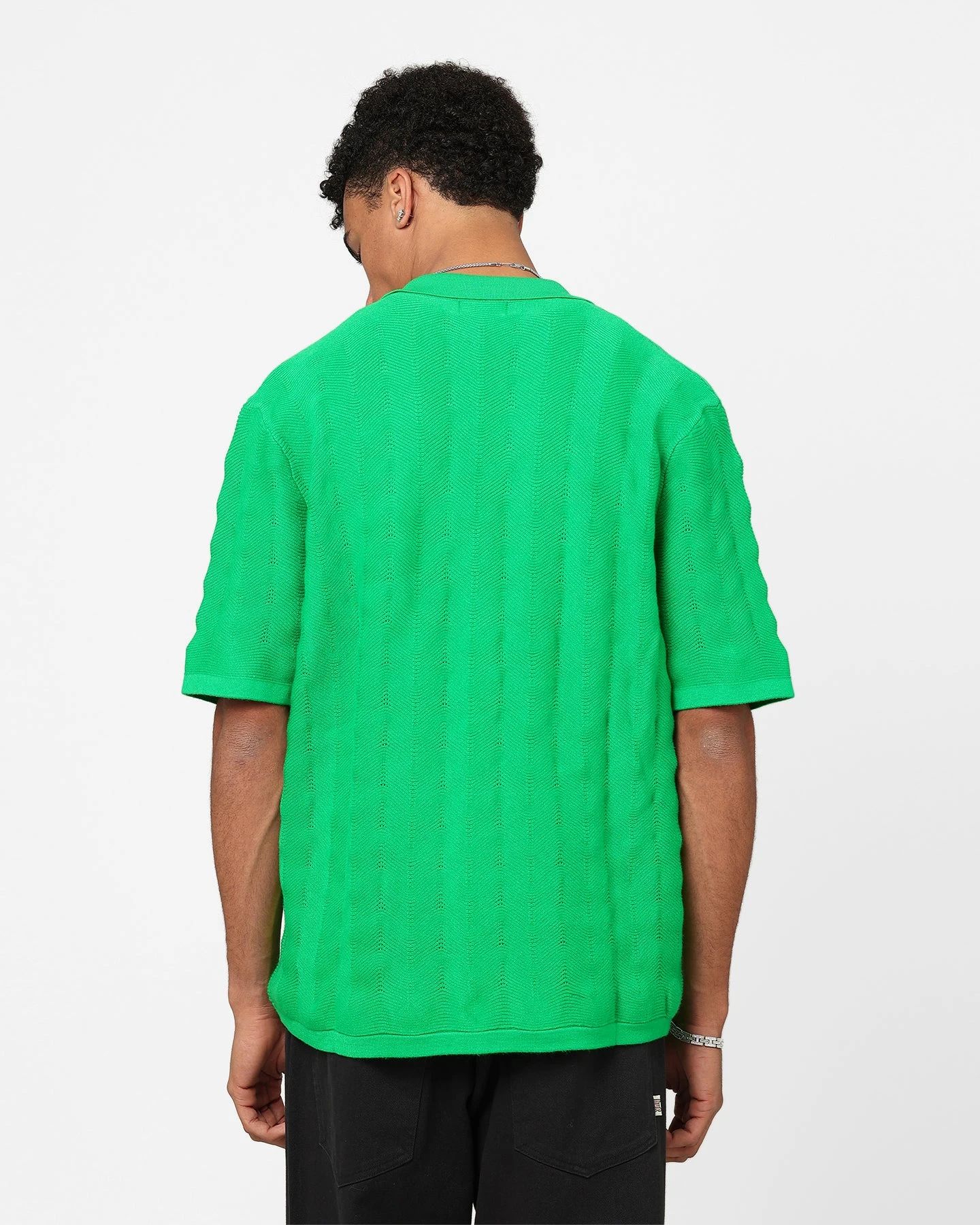XXIII Lorenzo Knit Button Up Shirt Green 6 XXIII Lorenzo Knit Button Up Shirt Green - Image 4