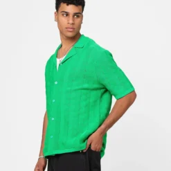 XXIII Lorenzo Knit Button Up Shirt Green 14 XXIII Lorenzo Knit Button Up Shirt Green -Nuvora Fit Sales 02045287 YG600 mens 0060
