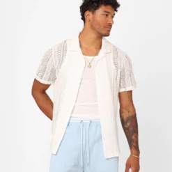 XXIII Franjo Knit Button Up Shirt Off White