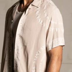 Saint Morta Erebos Short Sleeve Shirt Stone -Nuvora Fit Sales 02045382 YS400 mens 000070