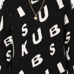 Ksubi Letters Knit Crewneck Black -Nuvora Fit Sales 02045418 YB001 mens 0030