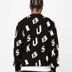 Ksubi Letters Knit Crewneck Black -Nuvora Fit Sales 02045418 YB001 mens 0040