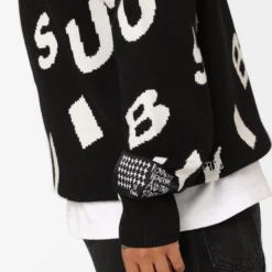 Ksubi Letters Knit Crewneck Black -Nuvora Fit Sales 02045418 YB001 mens 0070