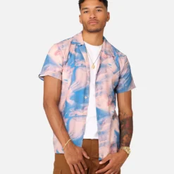 XXIII Distorted Button Up Shirt Pink/Blue