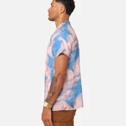 XXIII Distorted Button Up Shirt Pink/Blue -Nuvora Fit Sales 02045471 YP005 mens 00060