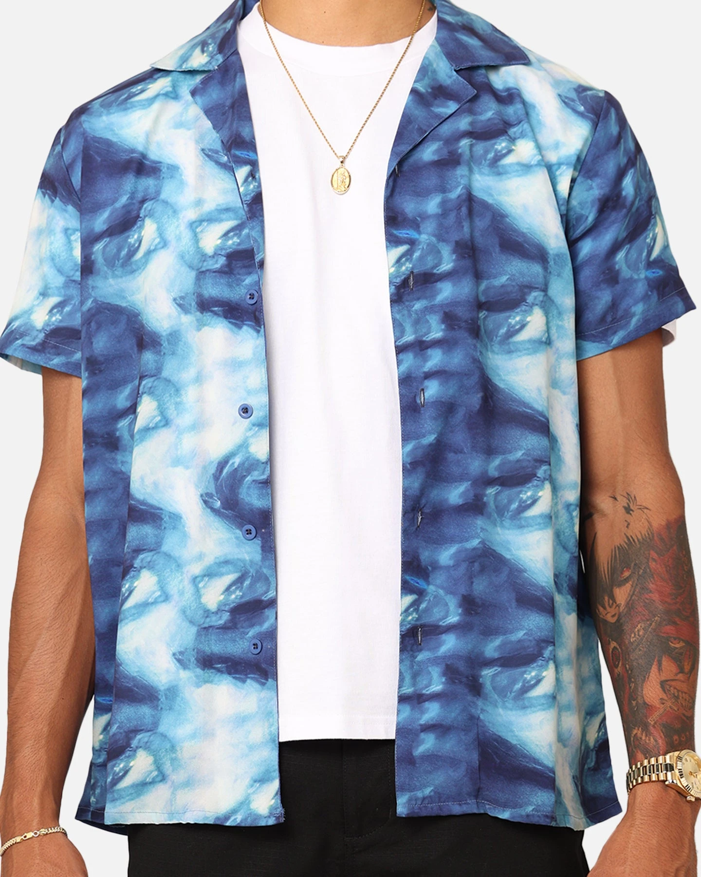 XXIII Distorted Button Up Shirt Blue 5 XXIII Distorted Button Up Shirt Blue - Image 3