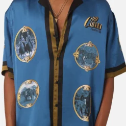 99 Cabana Country Club Silk Shirt Blue -Nuvora Fit Sales 02045524 YX001 mens 0040