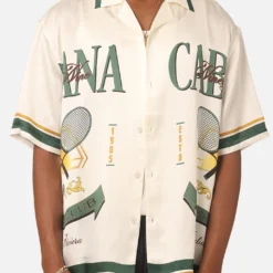 99 Cabana Tennis Club Silk Shirt Cream -Nuvora Fit Sales 02045529 YC600 mens 0040