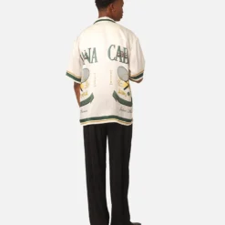 99 Cabana Tennis Club Silk Shirt Cream -Nuvora Fit Sales 02045529 YC600 mens 0080