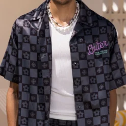 Loiter Midsummer Button Up Shirt Black -Nuvora Fit Sales 02045606 YB001 mens 0030 scaled