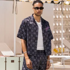 Loiter Midsummer Button Up Shirt Black -Nuvora Fit Sales 02045606 YB001 mens 0050 scaled