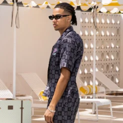 Loiter Midsummer Button Up Shirt Black -Nuvora Fit Sales 02045606 YB001 mens 0060 scaled