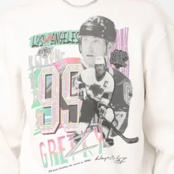 Mitchell & Ness Los Angeles Kings Wayne Gretzky Electric Crewneck Vintage White -Nuvora Fit Sales 02045650 YV003 mens 0030