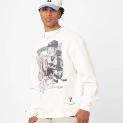 Mitchell & Ness Los Angeles Kings Wayne Gretzky Electric Crewneck Vintage White -Nuvora Fit Sales 02045650 YV003 mens 0060