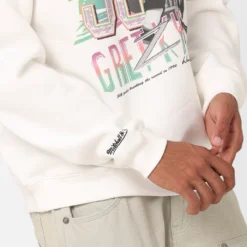 Mitchell & Ness Los Angeles Kings Wayne Gretzky Electric Crewneck Vintage White -Nuvora Fit Sales 02045650 YV003 mens 0070