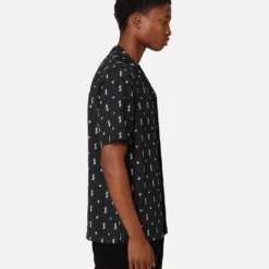 Ksubi Allstar Resort Short Sleeve Shirt Black -Nuvora Fit Sales 02046016 YB001 mens 0050