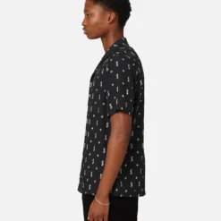 Ksubi Allstar Resort Short Sleeve Shirt Black -Nuvora Fit Sales 02046016 YB001 mens 0060