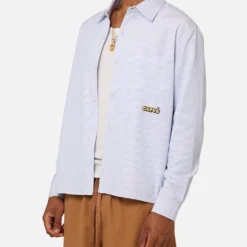 Carre Experience Stripe Oversized Button Up Shirt White -Nuvora Fit Sales 02046205 YW100 mens 0030