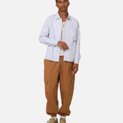 Carre Experience Stripe Oversized Button Up Shirt White -Nuvora Fit Sales 02046205 YW100 mens 0070