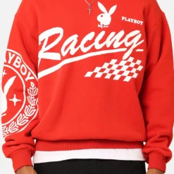 Playboy By Culture Kings Speedy Crewneck Red -Nuvora Fit Sales 02046310 YR001 mens 0040