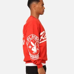 Playboy By Culture Kings Speedy Crewneck Red -Nuvora Fit Sales 02046310 YR001 mens 0060