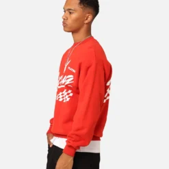 Playboy By Culture Kings Speedy Crewneck Red -Nuvora Fit Sales 02046310 YR001 mens 0070